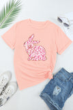 Pink Floral Bow Bunny Graphic Tee