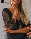 Contrast Lace V Neck Half Sleeve Satin Dress Sexy Slim Fit Maxi Dress