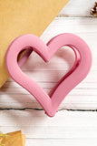 Light Pink Cutout Heart Shape Frosted Small Hair Clip