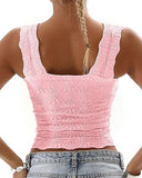 Floral Jacquard Thick Strap Tank Top