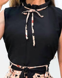 Print Round Neck Tank Top & Shorts Set