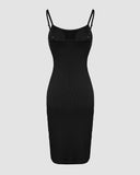 Shapewear Dress Bodycon Midi Dress Built in Bra Summer Casual Tummy Control Slip Dress with Adjustable Straps
