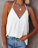 Contrast Lace V Neck Spaghetti Strap Tank Casual Loose Fit  Blouse Top