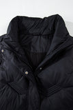 Black Quilted High Neck Zip Up Jacket Vest