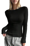 Black Fleece Lined Slim Fit Long Sleeve T Shirt
