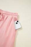 Apricot Pink Half Sleeve T-Shirt & Cargo Sweatpants Set