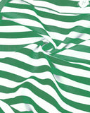 Striped Turn down Collar Long Sleeve Dress Button Drwastring  Shirred Dress