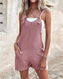 Pocket Design Casual Suspender Romper