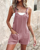 Pocket Design Casual Suspender Romper