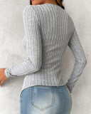 V Neck Overlap Asymmetrical Long Sleeve Top