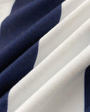 2 Pieces Outfit Anchor Print Round Neck Short Sleeve Casual Top and Striped Print Slim Fit Shorts Set