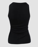 O Neck Sleeveless Basic Slim Fit Skinny Tank Casual Top(Without Pads)