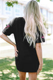 Black Sequin Crawfish Patched Crew Neck Tee