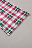 Multicolor Merry Christmas Plaid Print Two Piece Lounge Set