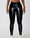 Thermal Warm Fleece Lined High Waist PU Leather Leggings
