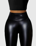 Thermal Warm Fleece Lined High Waist PU Leather Leggings