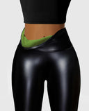 Thermal Warm Fleece Lined High Waist PU Leather Leggings