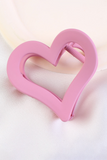 Light Pink Cutout Heart Shape Frosted Small Hair Clip