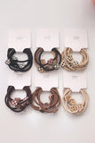 Camel 5pcs/set Checkered Heart Decor High Elastic Hair Tie