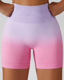 Tie Dye Print Ombre Butt Lifting Seamless Active Shorts