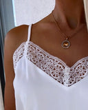 Contrast Lace V Neck Cami Top