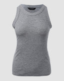 O Neck Sleeveless Basic Slim Fit Skinny Tank Casual Top(Without Pads)