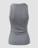 O Neck Sleeveless Basic Slim Fit Skinny Tank Casual Top(Without Pads)