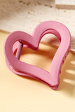 Light Pink Cutout Heart Shape Frosted Small Hair Clip