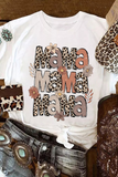 White Floral Leopard MaMa Graphic Mothers Day T Shirt