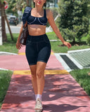 High Waist Yoga Gym Workout Running Shorts Butt Lifting Biker Shorts with Pockets