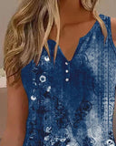 Floral Print Sleeveless Casual Tank Top