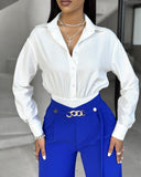 Ruched Buttoned Long Sleeve Bodysuit