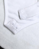 Ruched Buttoned Long Sleeve Bodysuit