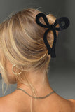 Black Bow Knot Velvet Large Hair Clip