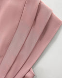 3D Cutting Decor Stand Collar Flutter Sleeve Backless Evening Dress Side Slit Zipper Back Cinched Waist Maxi Dress