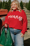 Fiery Red Merry Graphic Christmas Plus Size Sweater