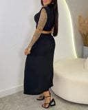 Solid Color Cutout Button Down Elastic Waist Back Versatile Casual Dress Vocation Maxi Dress