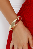 Gold Asymmetric Plated Alloy Bangle Bracelet