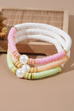 Light Pink Bohemian Style Beaded Stretch Bracelet