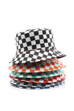 Orange Reversible Checkered Bucket Hat