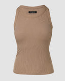ChicMe Built in Bra Ribbed Round Neck Tank Top