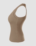 ChicMe Built in Bra Ribbed Round Neck Tank Top
