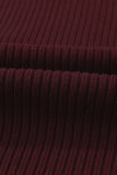 Mineral Red Patch Pocket Ribbed Knit Short Sleeve Sweater