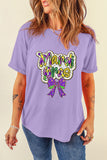 Wisteria mardi gras Bow Printed Crewneck Holiday T Shirt