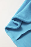 Light Blue Bubble Sleeve Solid Color Elegant T-Shirt