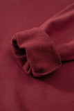 Burgundy Solid Fleece Lined Drop Shoulder Terry Sweatshirt