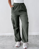 Drawstring Pocket Design Cargo Pants