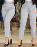 High Waist Cropped Work Pants