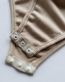 Round Neck Sleeveless Ribbed Bodysuit Casual Slim Fit Tank Top