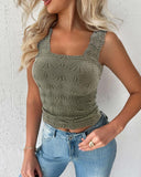 Floral Jacquard Thick Strap Tank Top